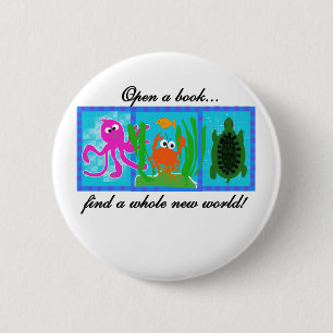 Onderzees avontuur Een boek openen Ronde Button 5,7 Cm