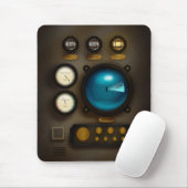 Onderzees scheepsbedieningspaneel Sonar Steampunk Muismat (Met muis)