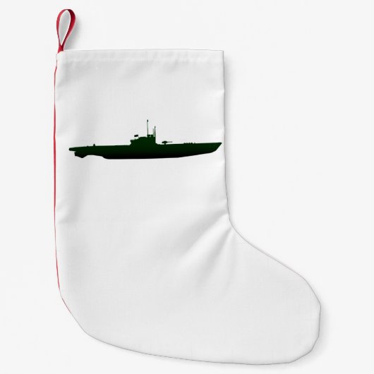 Onderzees silhouet op wit kleine kerstsok (Voorkant)