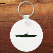 Onderzees silhouet op wit sleutelhanger (Voorkant)