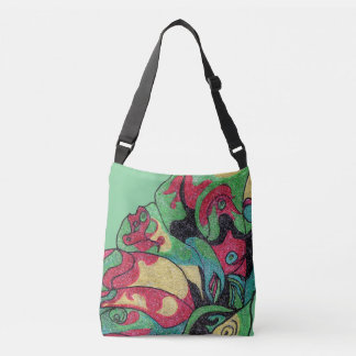 Onderzees tas. Gepulpte golvende kleuren! Crossbody Tas