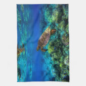 Onderzees tropisch Zee schildkoraal Theedoek (Verticaal)