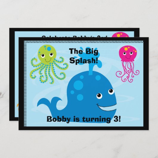 Onderzeese creaties 5x7 Aangepaste uitnodiging op  (Voorkant / Achterkant)