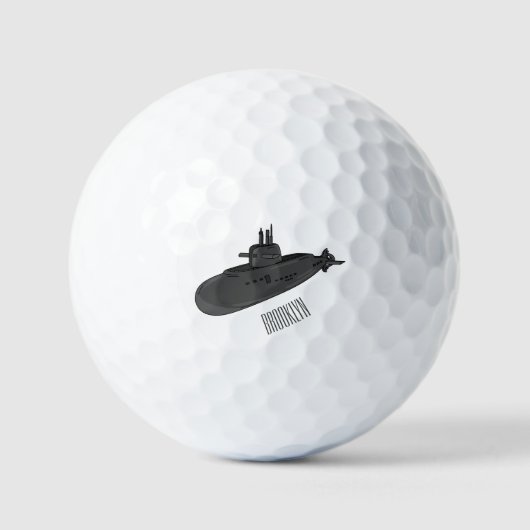 Onderzeese illustratie van cartoon golfballen (Voorkant)