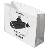 Onderzeese illustratie van cartoon groot cadeauzakje (Achterkant Gekanteld)