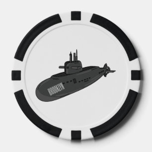 Onderzeese illustratie van cartoon poker chips