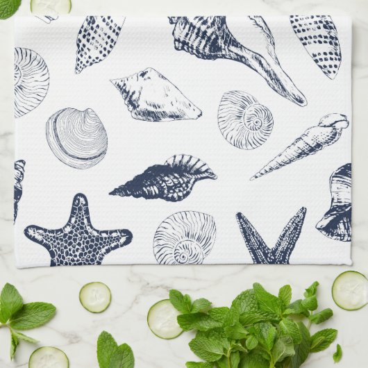 Onderzeese wezens theedoek (Gevouwen)