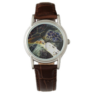 Onderzeese Zee Schroop Lederenhorloge vrouwen Horloge