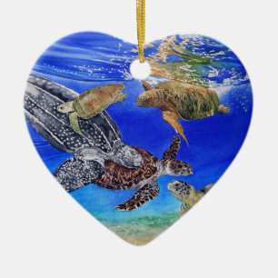 Onderzeese Zeeen schildpadden kunst bedreigde soor Keramisch Ornament