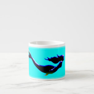 onderzeese zeemeerminnen espresso kop