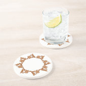 Onderzetter - bladeren in cirkel (octagon) (Zijkant)