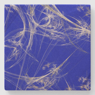 Onderzetter Blauw en wit Fractal Square
