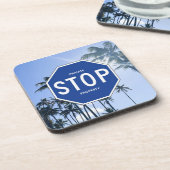 Onderzetter - Blauw stopteken - Set van 6 (Linkerzijde)