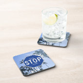 Onderzetter - Blauw stopteken - Set van 6 (Rechterzijde)