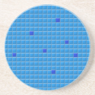 Onderzetter - Blauw vierkant mozaïek