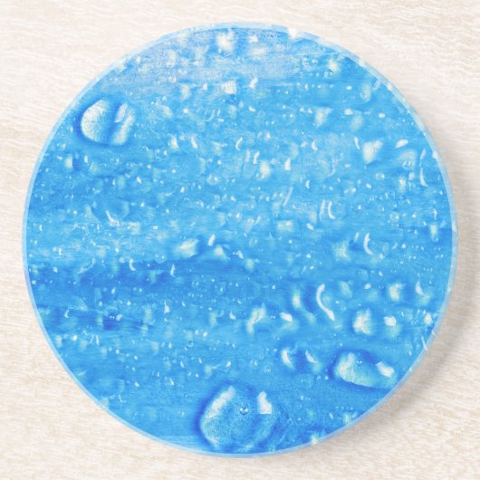 Onderzetter Blauwe waterdruppels (Voorkant)