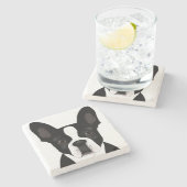 Onderzetter Boston Terrier Stone (Zijkant)