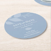 Onderzetter bruiloft bewaart de datum blauw (Gebogen)