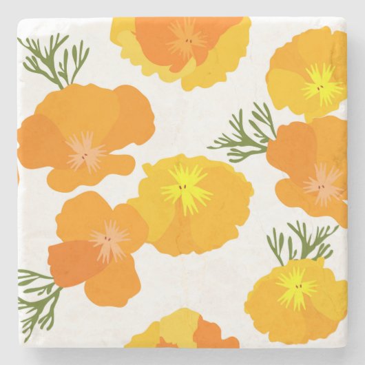 Onderzetter California Poppies Stone (Voorkant)