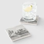 Onderzetter Chicago Buckingham Grayscale Stone (Zijkant)