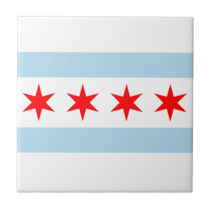 Onderzetter Chicago Flag Tile Tegeltje