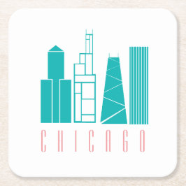 Onderzetter Chicago Skyline Paper