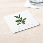 ONDERZETTER CHRISTMAS PAPER : HOLLY : REDOUTÉ (Schuin)