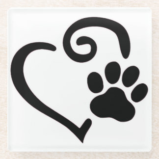 onderzetter "DOGGY LOVE with PAW PRINT"