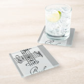 Onderzetter (glas) Bach's Riddle (Schuin)