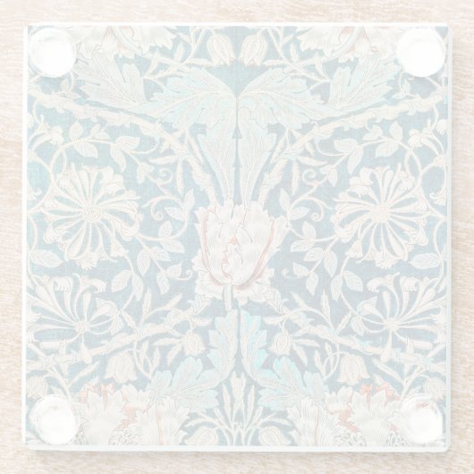 ONDERZETTER GLASS : WILLIAM MORRIS : HONEYSUCKLE GLAZEN ONDERZETTER (Achterkant)