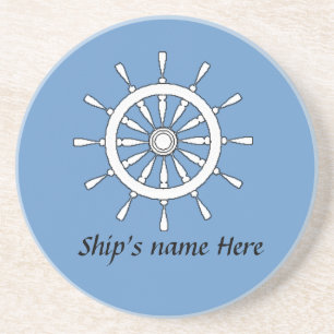 Onderzetter - Helm met scheepsnaam (v.2)