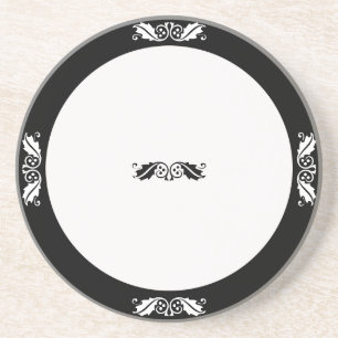 Onderzetter - Holly bladeren in zwart-wit