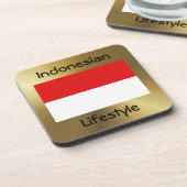 Onderzetter Indonesische vlag + tekst (Linkerzijde)