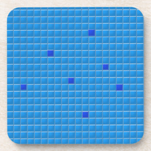 Onderzetter instellen - Blauw vierkant mozaïek