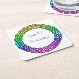 Onderzetter- kant zoals multicolor cirkelvormig Li Vierkante Kartonnen Onderzetter