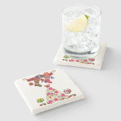 Onderzetter kerst met marmer Stone (Zijkant)