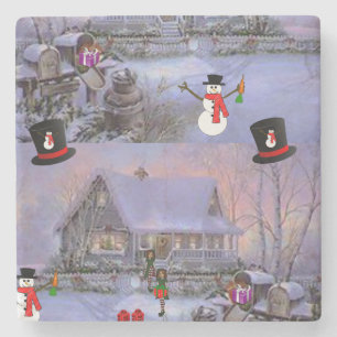 Onderzetter kerst met marmer Stone