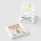 Onderzetter kerst met marmer Stone (Zijkant)