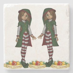 Onderzetter kerst met marmer Stone