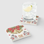 Onderzetter kerst met marmer Stone (Zijkant)