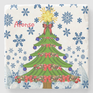 Onderzetter kerst met marmer Stone