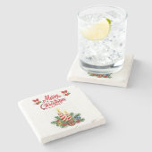 Onderzetter kerst met marmer Stone (Zijkant)