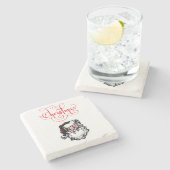 Onderzetter kerst met marmer Stone (Zijkant)