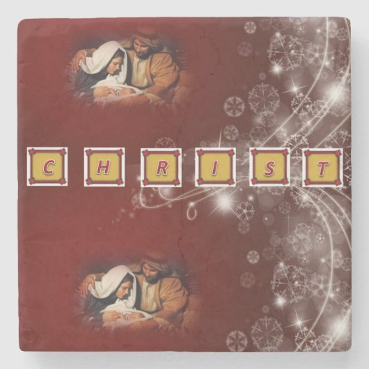 Onderzetter kerstmarmer, Jezus Christus (Voorkant)