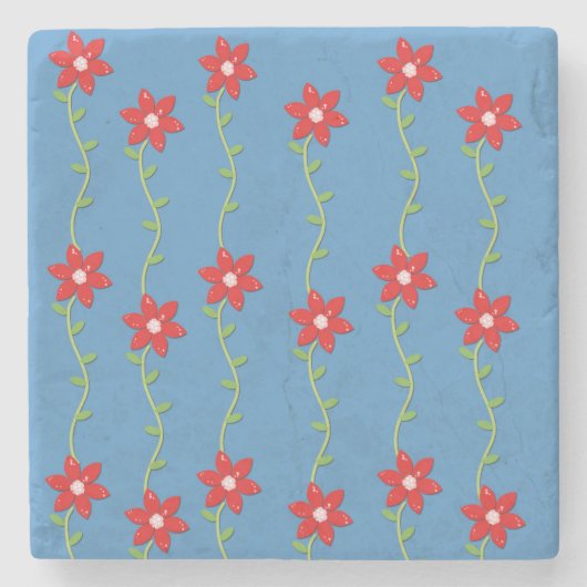 Onderzetter kerstmarmer, Poinsettia (Voorkant)