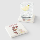 Onderzetter kerstmarmer, Snowman Coffee (Zijkant)