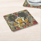 Onderzetter koninklijk kerstcadeaupapier (Schuin)