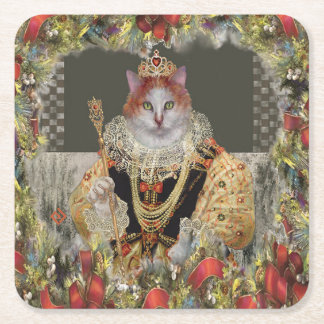 Onderzetter koninklijk kerstpapier met koninginnen