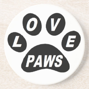 Onderzetter Love Paws on Paws Black