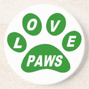 Onderzetter Love Paws on Paws Green